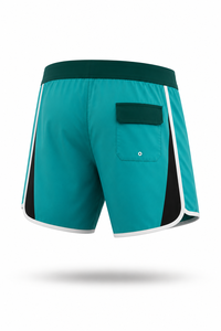Custom Teal Green Men’s <b>Surf</b> Board Shorts Quick Dry Swim Trunks Sublimation Printed Beach Water Sports Shorts OEM ODM Supplier - Product Image 3