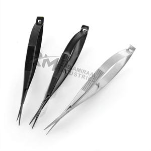 Best Ranking Product Silver Shin And Black Plasma Coated Color Stainless Steel Scissor Sharp Straight Tip Spring Scissor Set - Product Image 3