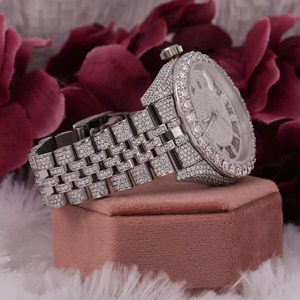 Reloj de cuarzo analógico de lujo para mujer, pulsera de acero inoxidable con diamantes de imitación - Product Image 2