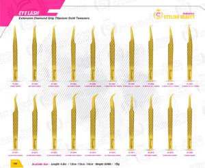 Gran oferta, pinzas profesionales para extensiones de pestañas, nueva punta de fibra, pinzas de agarre de diamante, Material de acero inoxidable, Punta puntiaguda - Product Image 6