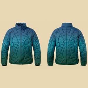 Dernier style 2026 – Doudoune Parajumpers motif toile d'araignée géométrique avec fermeture éclair intégrale sur le devant – Collection Hiver Automne - Product Image 1