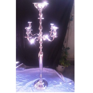 OMKAAR Handmade <b>Candelabra</b> Aluminum Five Lights Red White Black Silver Wedding Home Decoration Durable - Product Image 6