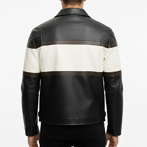 เสื้อแจ็คเก็ตหนังผ้าใบสำหรับผู้ชายสำหรับฤดูหนาว คอตั้งแบบซิป แต่งขอบด้วยหนังแกะ ไซส์ใหญ่ ขายส่งเสื้อแจ็คเก็ตฤดูหนาวสำหรับผู้ชาย - Product Image 2