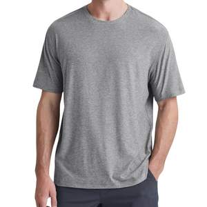 Camiseta Personalizada para Hombre, Cuello Redondo, Manga Corta, Algodón Gris Jaspeado, Informal, Suave, Transpirable, Ligera, para Uso Diario, Verano, Moda - Product Image 1