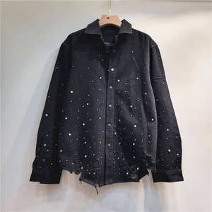 Veste en jean décontractée pour homme, grande taille, coupe ample, 100 % coton, style vintage, avec logo frontal, vente en gros de haute qualité - Product Image 1