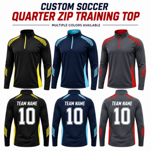 Custom Soccer Quarter Zip Training <b>Top</b> Manufacturer Football Drill <b>Top</b> Quick Dry Teamwear OEM Supplier - Product Image 2