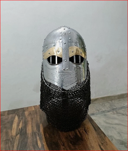 หมวกไวกิ้งเหล็กหนา 16 เกจ ตอกหมุด ขัดเงา ชุดเกราะโบราณ - Product Image 4