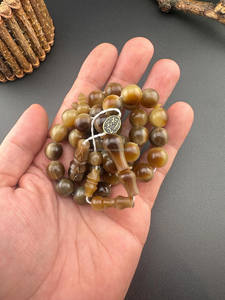 Cuentas Redondas de Hueso de Búfalo Talladas, Color Beige, Orificio Ancho para Ensartar de 6 mm, Cuentas Tribales, 33 Piezas de Falak World Export - Product Image 4