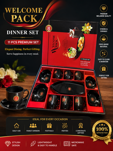 Ensemble cadeau de 8 pièces de luxe pour café et en-cas, comprenant des tasses en céramique noire, des assiettes en bois, impression sérigraphique, facile à nettoyer, idéal pour un ensemble cadeau festif - Product Image 4