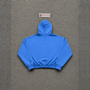 เสื้อฮู้ดดี้ผู้ชายไซส์ใหญ่ สีน้ำเงิน ซิปหน้า ผ้าฝ้ายเฟรนช์เทอร์รี่ ดีไซน์กระเป๋าแบบลำลอง ใส่ได้ในฤดูใบไม้ร่วง เนื้อผ้านุ่มสบาย สไตล์สตรีทแวร์ทันสมัย - Product Image 6
