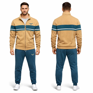 Conjunto Deportivo Premium Personalizado para Hombre, Chaqueta con Cierre y Pantalones Jogger, Ropa Deportiva Informal para Gimnasio, Traje de Entrenamiento de Dos Tonos - Product Image 1