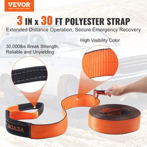 Kit di recupero fuoristrada resistente per ATVs 30,000 Lbs capacità di verricello 3 'X 30' poliestere cinghia di traino 44,092 Lbs catene D-Ring - Product Image 2
