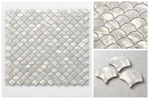 Mosaïque de marbre calcite haute pureté 24x24, flammé et brossé, étanche, écologique, moderne, pour usage intérieur (hôpitaux, villas, appartements), léger - Product Image 5