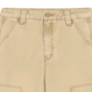 Pantalon de travail unisexe kaki coupe décontractée, multi-poches, jambe droite, style cargo, décontracté, pour l'extérieur - Product Image 5