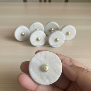 AG Elements - Perillas para Cajones de Cocina, Dormitorio y Sala de Estar, de Mármol Blanco, Acabado Brillante, Diseño Minimalista, Duraderas y Antioxidantes - Product Image 6