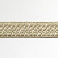 Ruban de dentelle brodé vintage en jacquard argenté, galon tressé de 45 mm, fait main traditionnel de haute qualité pour les cérémonies