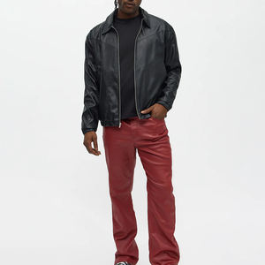 Pantalons en cuir pour hommes, dernière mode, coupe slim, design élégant, matière de qualité supérieure, vêtements décontractés d'hiver, pantalons pour hommes - Product Image 2