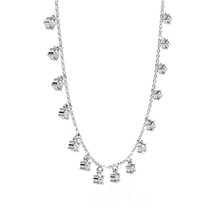 Collier en argent sterling 925 avec pendentif en moissanite taille brillant rond, bijou pour mariage, fiançailles, cadeau - Product Image 6