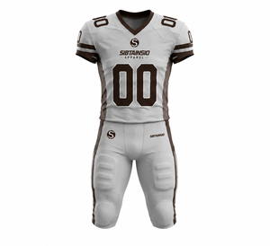 Nouveauté Ensemble d'uniformes de football américain personnalisés sublimés pour adultes à manches courtes 100% polyester respirant à séchage rapide - Product Image 1