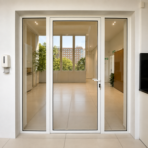 Porte d'entrée moderne en aluminium fini avec double vitrage et battants pour maison et patio - Product Image 1