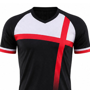Uniforme de handball respirant personnalisé pour hommes, noir, rouge, blanc, 100% polyester, manches courtes, équipes nationales - Product Image 5