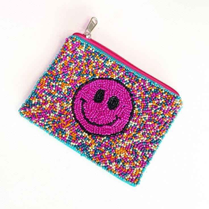 Porte-monnaie brodés faits main pour femmes, avec motifs perlés, fermeture éclair et de grandes mini-perles - Product Image 4