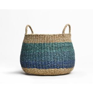 Handmade Woven Seagrass <b>Storage</b> <b>Basket</b> with Handles Decorative Natural Fiber Laundry Bin for Home Organization and Decor <b>Basket</b> - Product Image 1