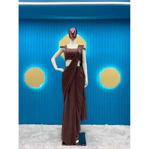 Designer Evening <b>Saree</b> with Sequence Embroidery for Parties and Special Occasions - Product Image 5