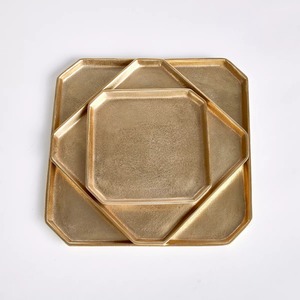 Plateau de service en métal tendance, forme originale, plat décoratif en aluminium poli, plat à fruits, décoration de table pour mariage et fête - Product Image 5