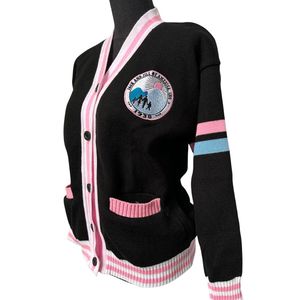 Cárdigan Varsity con Botones, Suéter de Punto, Manga Larga, Informal, a la Moda, Prenda Exterior para Combinar en Capas, Suave y Cómoda para Uso Diario - Product Image 5