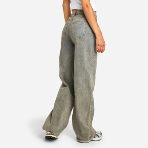 Pantalones Vaqueros de Mezclilla Personalizados para Mujer, de Cintura Alta, Pierna Ancha y Corte Acampanado, Transpirables y Elásticos, Ropa de Moda - Product Image 2