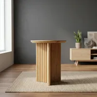 Table d'appoint ronde en bois moderne, design scandinave, meubles de salon faits à la main