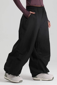 Pantalon de neige 2026 tendance, personnalisé, noir, réfléchissant, motif éclair, imperméable 10 000 mm, respirant, coupe-vent, en polyester/nylon - Product Image 2