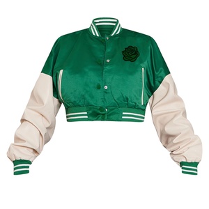 Chaquetas de satén cortas para mujer a la moda, fabricante profesional, el mejor diseño, precio barato, logotipo personalizado para chaqueta Bomber - Product Image 4