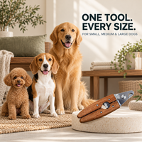 Coupe-ongles pour chien avec manche en bois, tête de coupe en acier inoxydable, retour automatique et verrou de rangement, portable et pratique pour l'entretien des griffes des animaux de compagnie