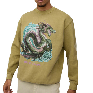 Custom French Terry Cotton <b>Sweatshirt</b> Vintage Crewneck <b>Plain</b> Oversize Men's <b>Sweatshirt</b> Solid Color With Custom Logo Front - Product Image 1