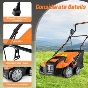 Desbrozadora Eléctrica de Césped de 16 Pulgadas con Ruedas Resistentes al Desgaste y Caja Recolectora de Césped Grande Extraíble, con Cable, para el Hogar, Personalizable - Product Image 4