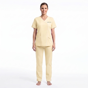 Ensemble de blouses médicales pour femmes à col en V, manches courtes, uniforme médical, tenue de travail hospitalière, conception de logo personnalisé - Product Image 6