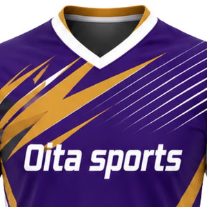 Customized Purple White Gold Sublimated Volleyball Jersey Short Sleeve Team Sports Clothing Match Training Performance Shirt - Product Image 5
