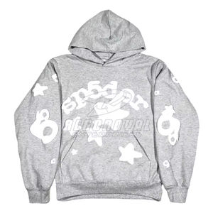 Sweat-shirt à capuche tendance de haute qualité pour homme et femme, style européen et américain, chaud, sportif, imprimé toile d'araignée, 100% coton - Product Image 1