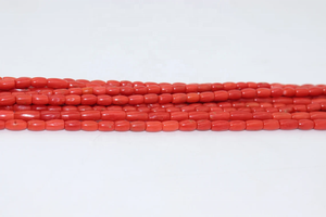 Cuentas de tubo liso de piedras preciosas de Coral italiano Natural AAA 3*8mm 20 pulgadas forma de barril para la fabricación de joyas - Product Image 3