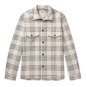 Camisa de franela ligera de alta calidad para verano, camisa a cuadros de algodón cepillado fino, manga larga, ropa informal de verano para hombre - Product Image 2