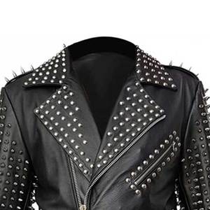 Chaqueta de Cuero para Mujer Estilo Motero, Premium, de Alta Calidad, con Logotipo Personalizado y Tachuelas - Product Image 4