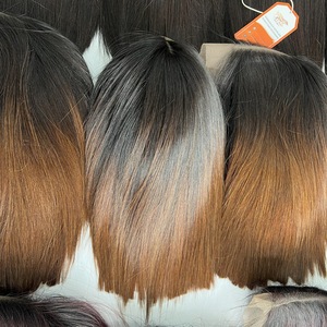 El mejor color marrón claro/oscuro para Ombre Virgin Hair Grade Straight Style Vietnamese Lace Bob Peluca para vendedores de cabello humano - Product Image 4