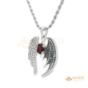 Collar de Plata 925 con Colgante de Ala Hip Hop, Moissanita Iced Out, Estilo Rapper, Joyería de Lujo Streetwear, Regalo, EE. UU. - Product Image 6