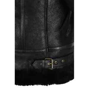 Veste en cuir bomber premium pour homme, veste en cuir de haute qualité pour homme avec fourrure sur le col, produit haut de gamme, veste en cuir pour homme - Product Image 3