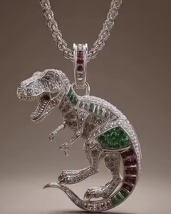 Iced Out Dinosaur Pendant Hip Hop Pendant VVS Moissanite Pendant Custom Rapper Bling Pendant Pass Diamond Tester Fine Jewelry - Product Image 1