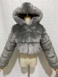 Chaqueta de Piel de Zorro para Mujer, Moderna y a la Moda, OEM 2026, Abrigo de Invierno Grueso y Cálido de Lujo, Talla Grande, con Capucha Corta y Esponjosa - Product Image 4