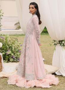 Vestidos de Recepción Pakistaníes para Boda, Corte A, Largos hasta el Suelo, 100% Seda Chifón, Estilo Moderno, con Perlas, Cristales, Borlas, Antiarrugas y Adornados con Cuentas - Product Image 3