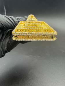 Hip Hop Luxury VVS Moissanite 925 Sterling Silver Iced Custom Name <b>Initial</b> Money <b>Bag</b> Bail Two Tone Rhodium/Gold Plated Pendant - Product Image 5